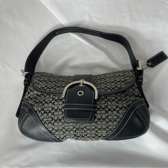 Coach Handbags - Coach Signature Black and Gray Hobo EUC